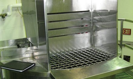 Stainless steel food grade bag dump enclosure