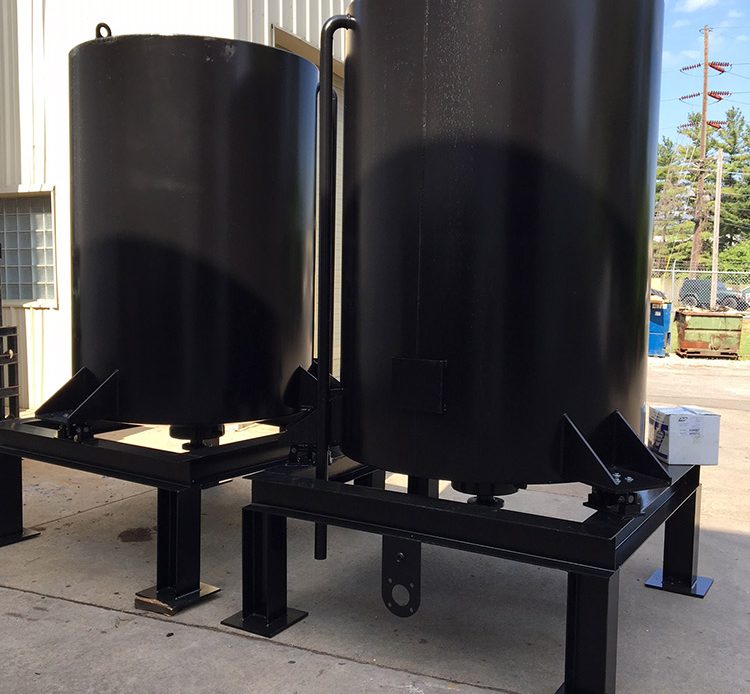 Black painted calibration tank