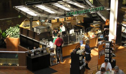 Finished fabricated metal canopy for Starbucks