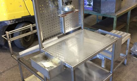 Stainless steel custom supply cart