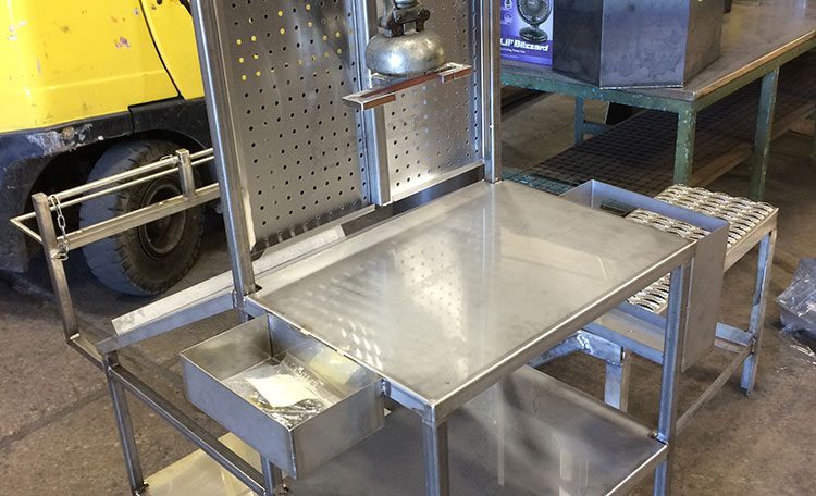 Stainless steel custom supply cart