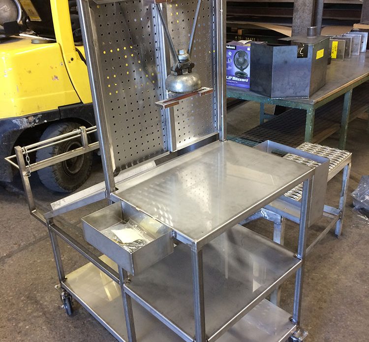 Stainless steel custom supply cart