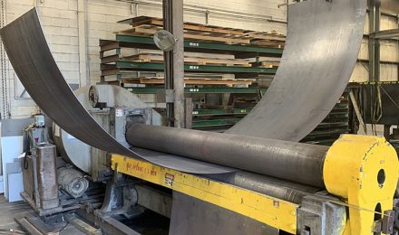 Steel roll formed arc segment right angle view