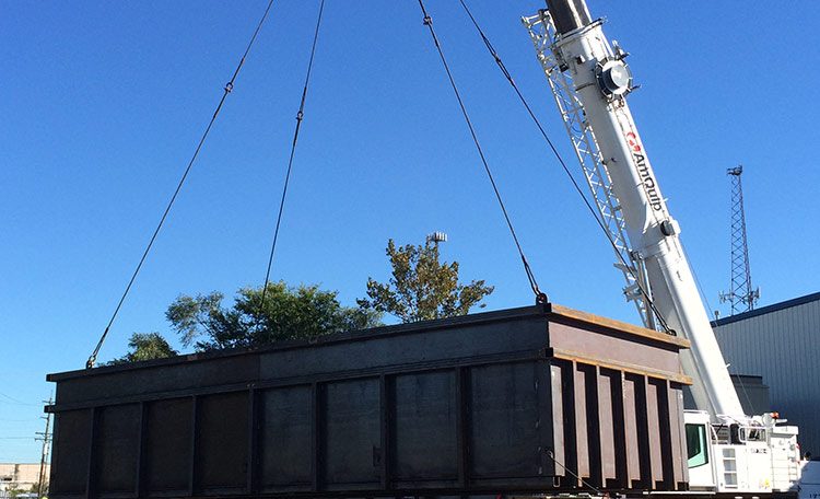 Custom fabricated TVA containment tank on truck