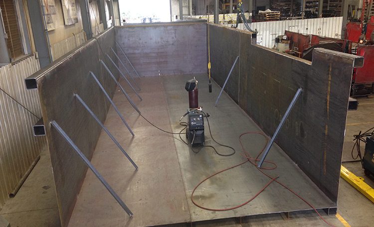 Inside of custom fabricated TVA containment tank